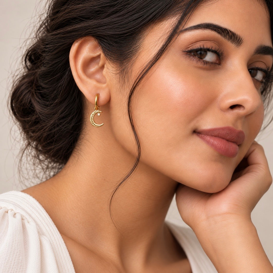 The Sol & Luna Charm Hoops