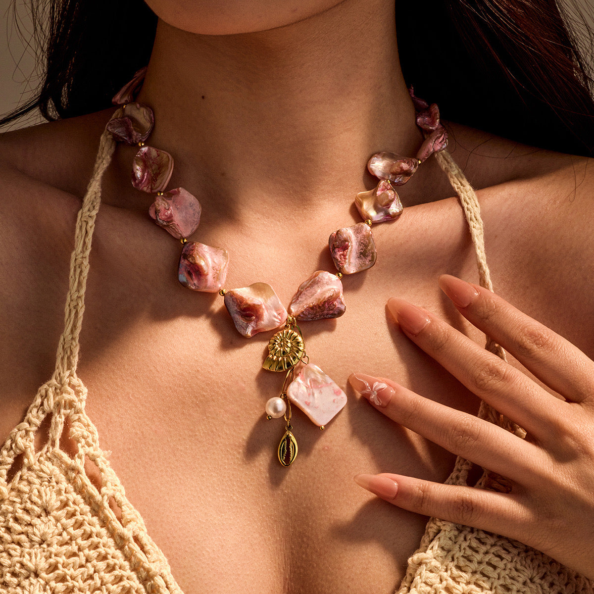 The Atlantis Shell & Pearl Medley Necklace