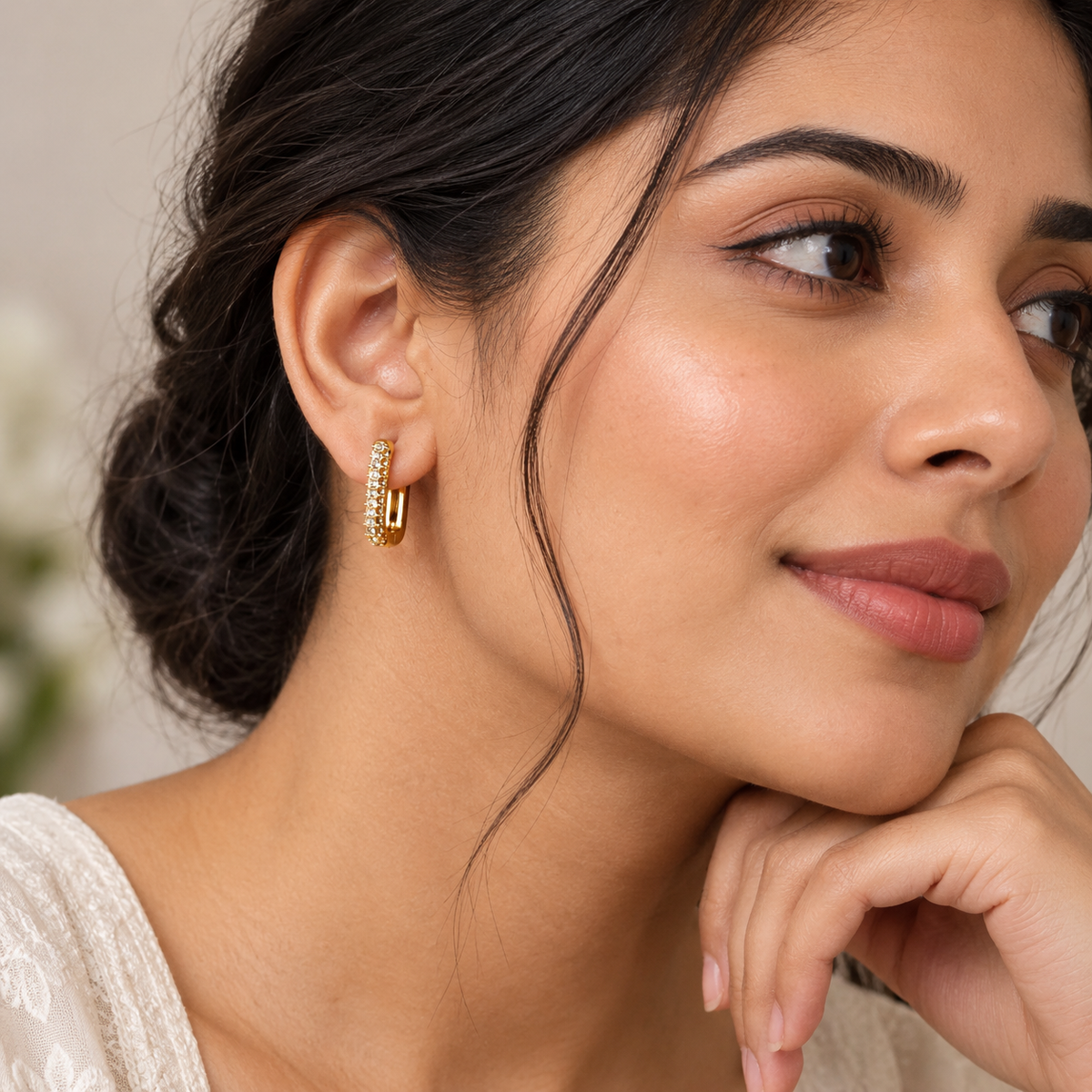 The Pavé Bar Hoops