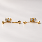 The Celeste Bow & Pearl Drop Studs
