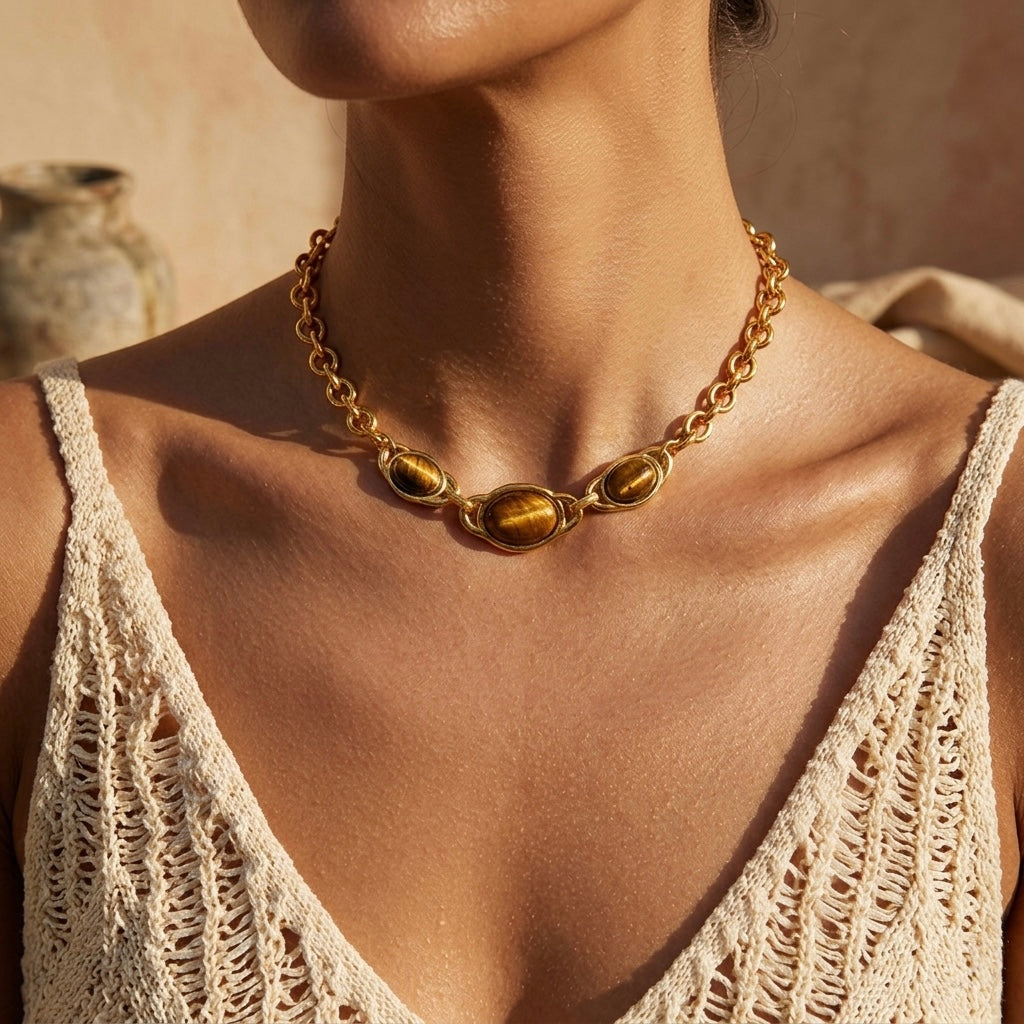 The Tiger’s Eye Statement Collar