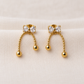 The Celeste Bow & Pearl Drop Studs