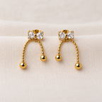 The Celeste Bow & Pearl Drop Studs
