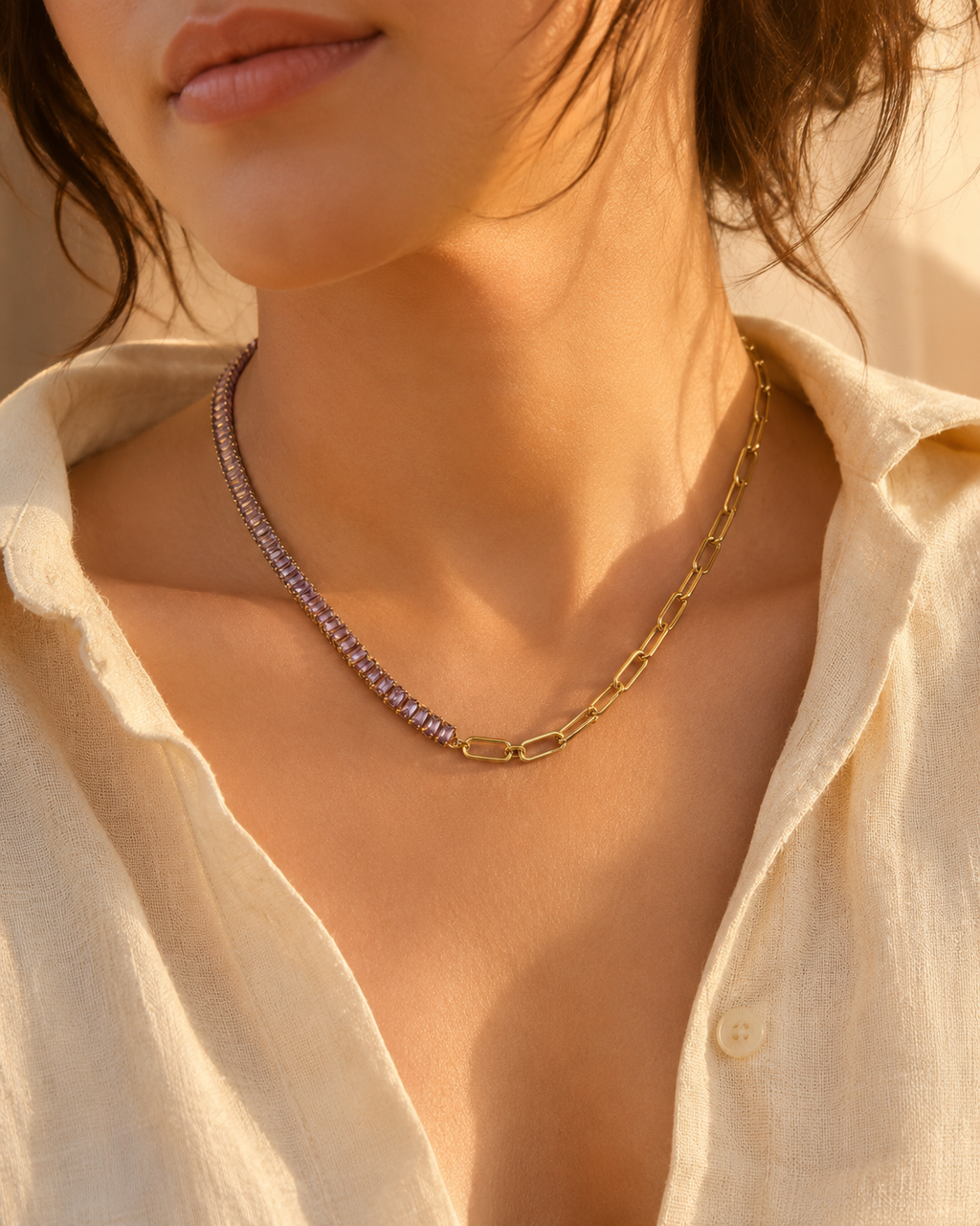 The Rose Asymmetrical Link Necklace