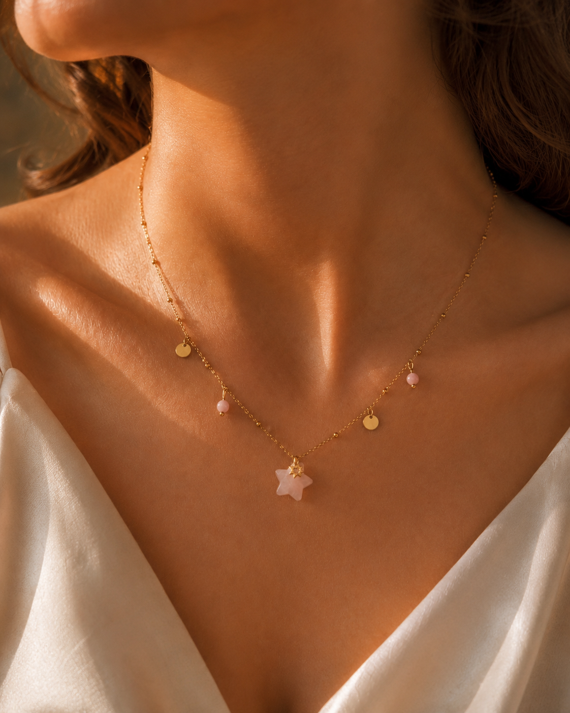 The Stella Rose Natural Stone Necklace