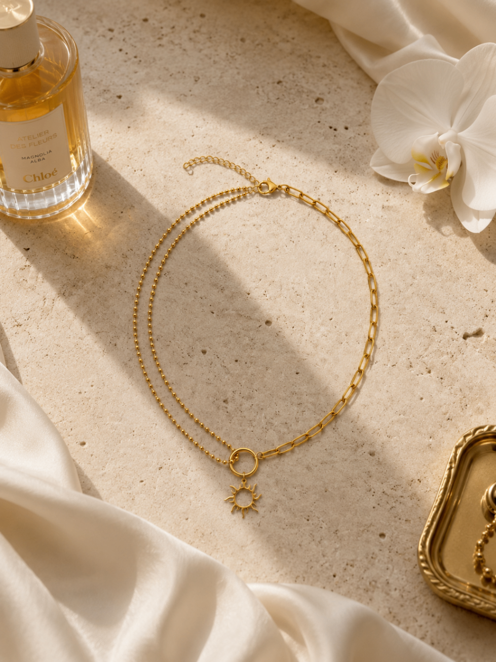 The Solara Openwork Sun Necklace