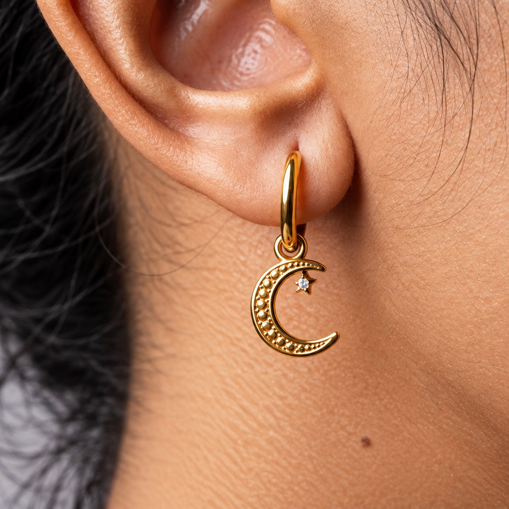 The Sol & Luna Charm Hoops