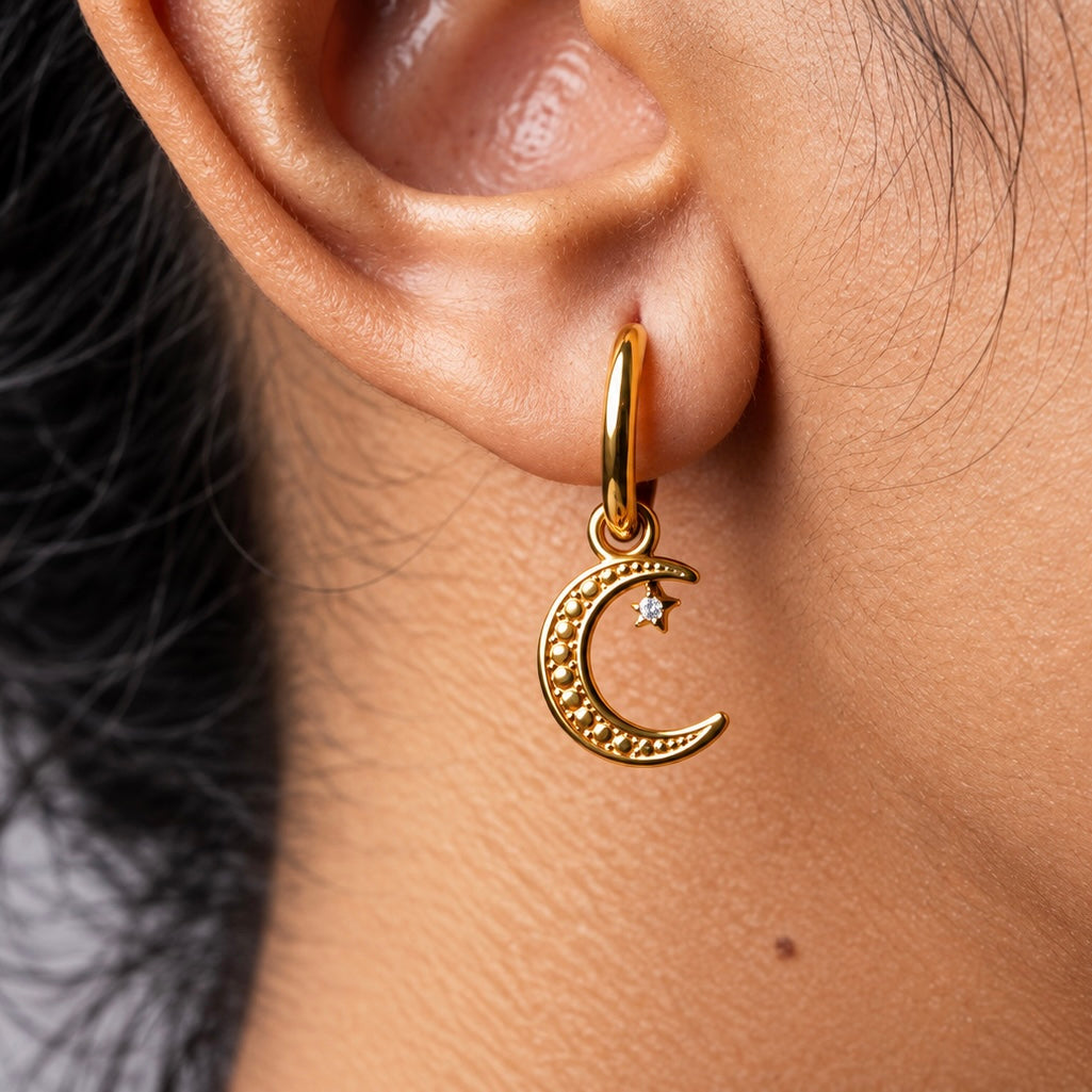 The Sol & Luna Charm Hoops