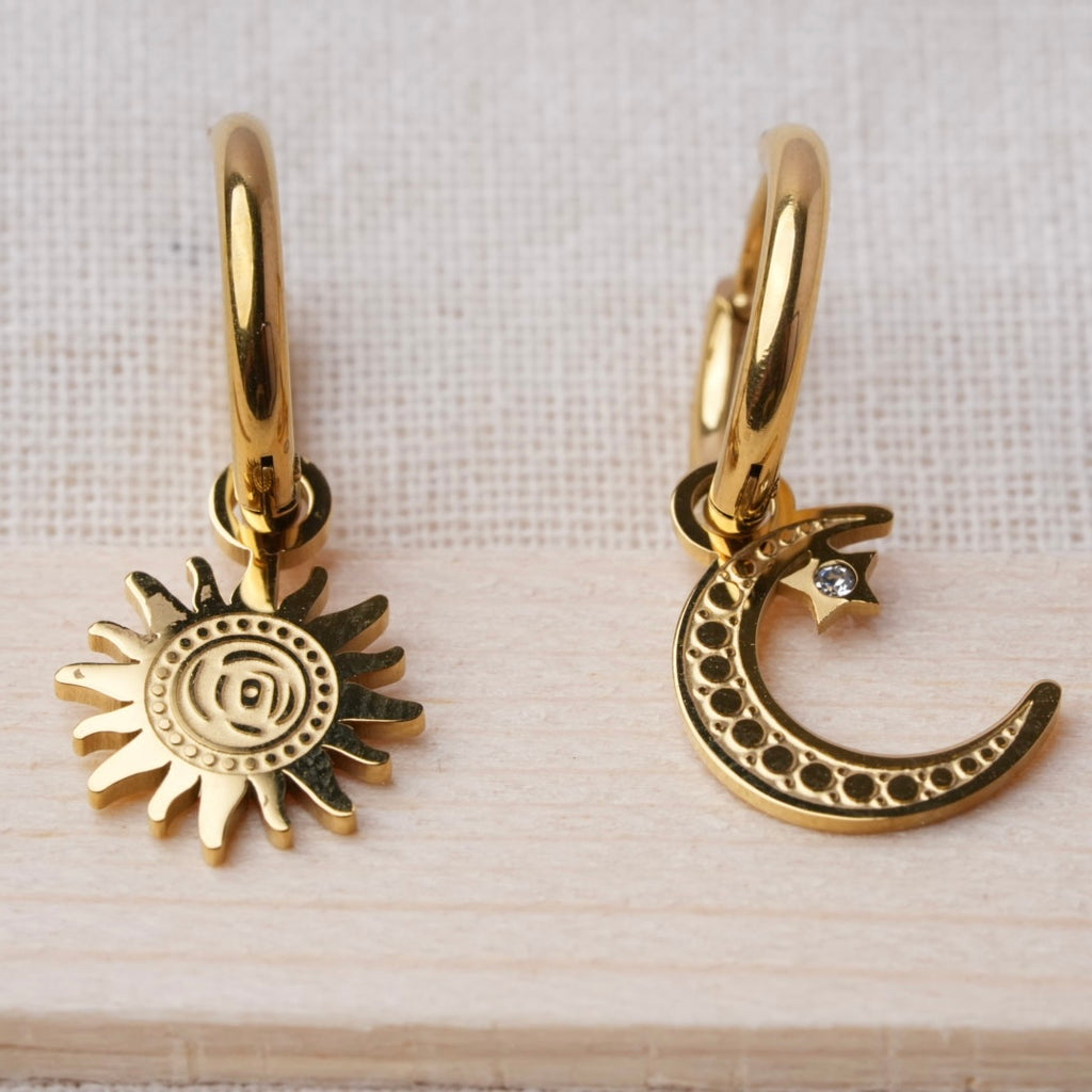 The Sol & Luna Charm Hoops