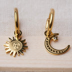 The Sol & Luna Charm Hoops