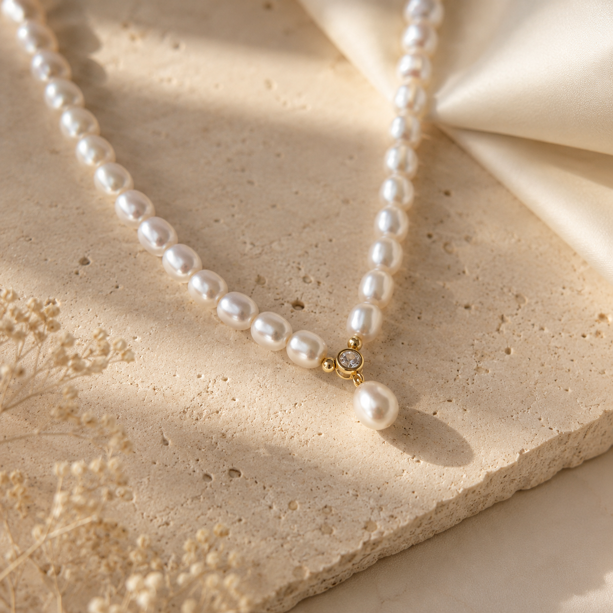 The Étoile Pearl Drop Necklace