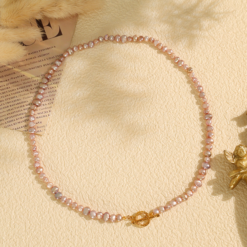 The Lustrous Rose Pearl Necklace