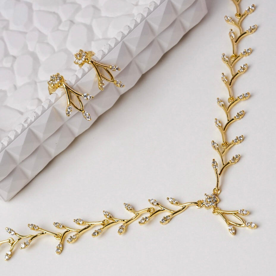 The Elara Crystal Vine Jewellery Set