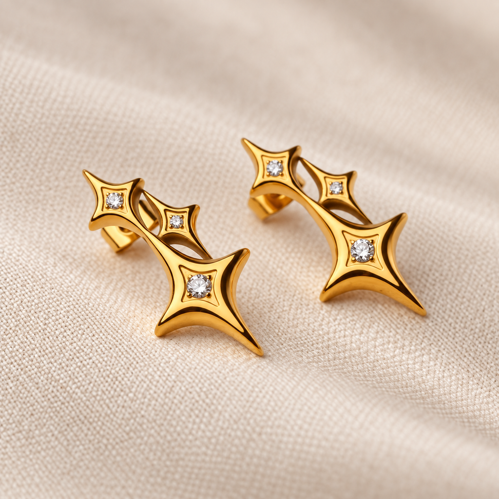 The Astra Four-Point Star Studs