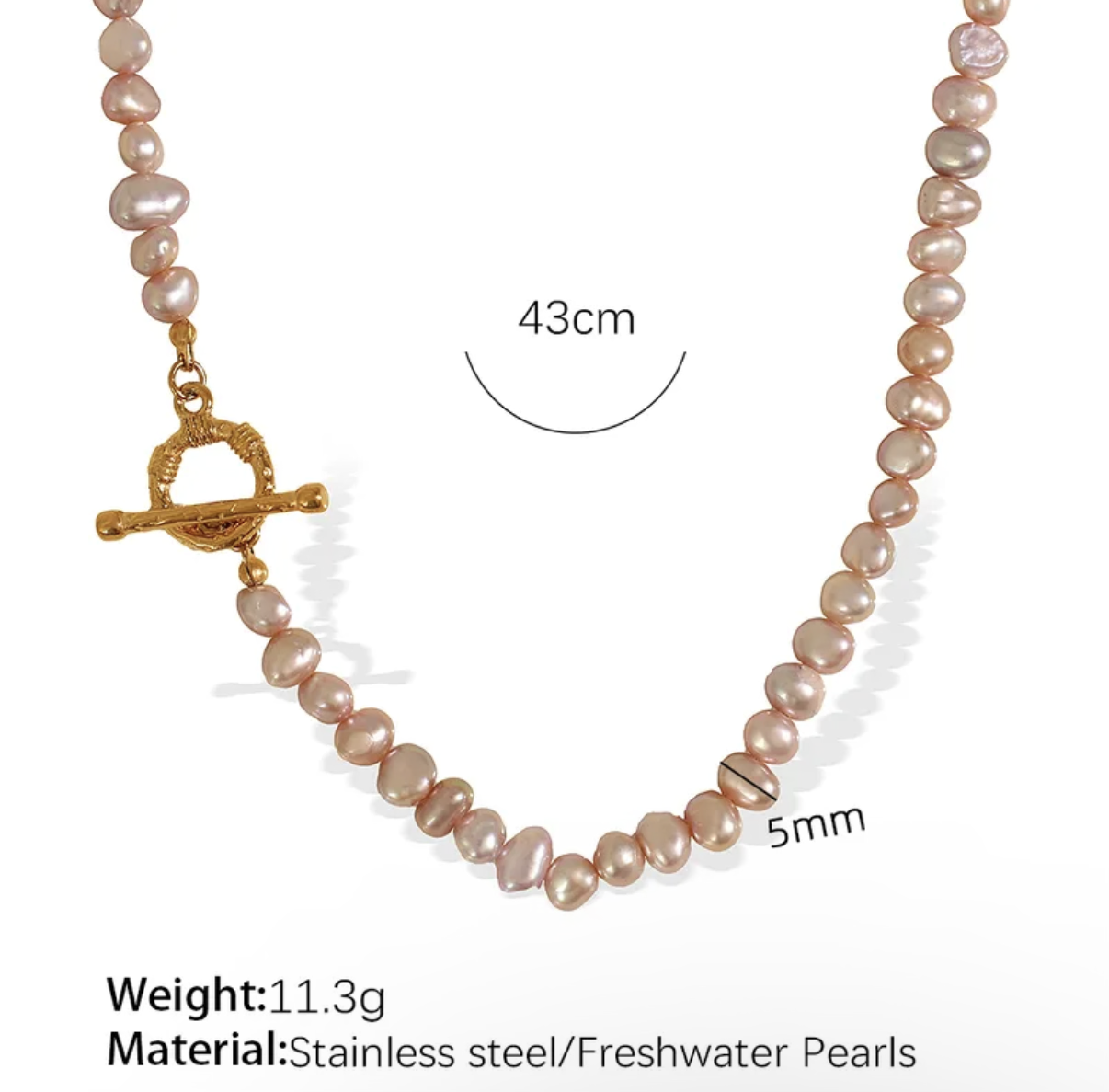The Lustrous Rose Pearl Necklace