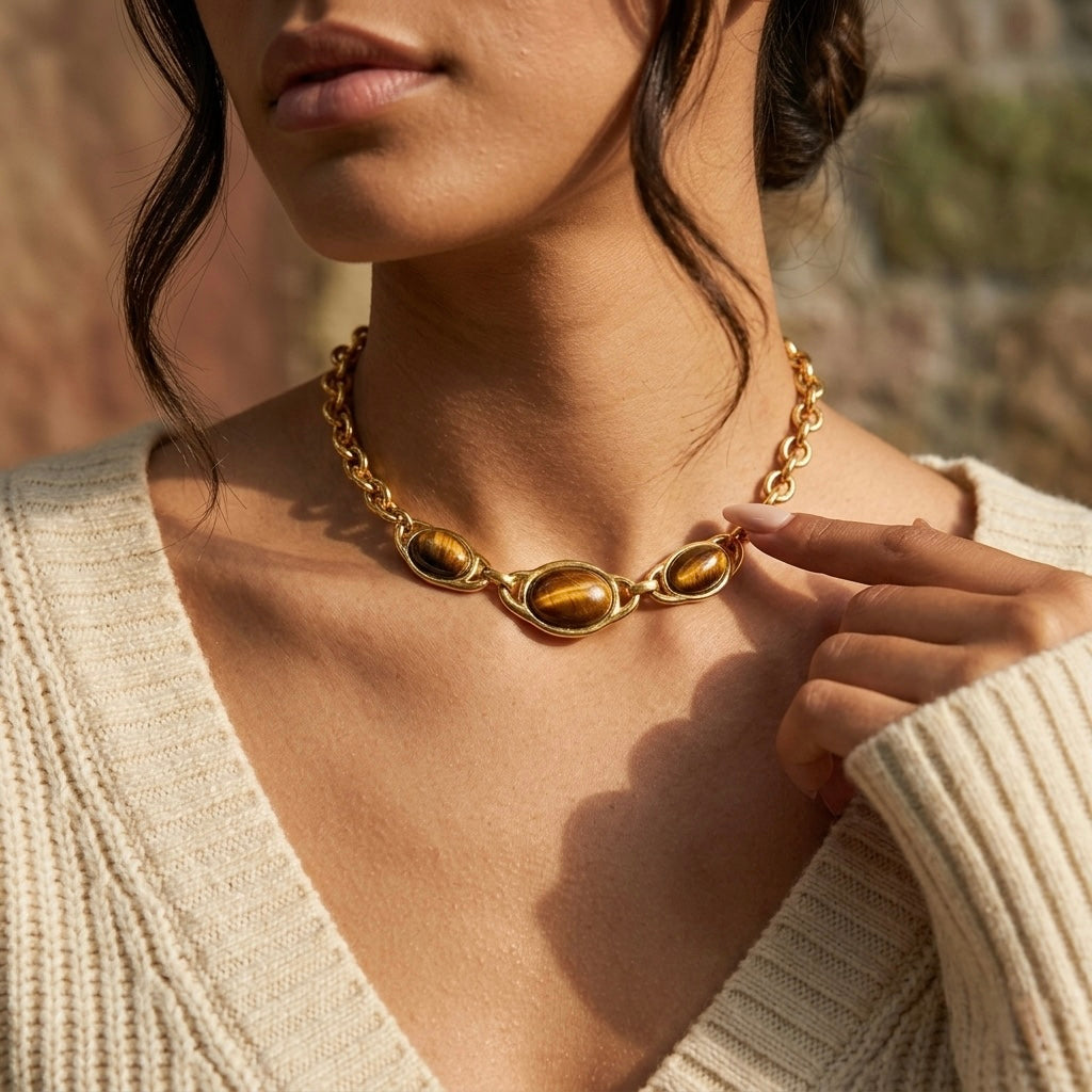 The Tiger’s Eye Statement Collar