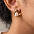 The Luna Pearl Swirl Studs