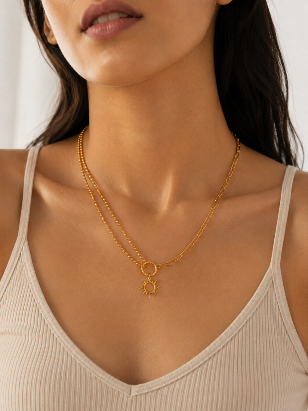 The Solara Openwork Sun Necklace