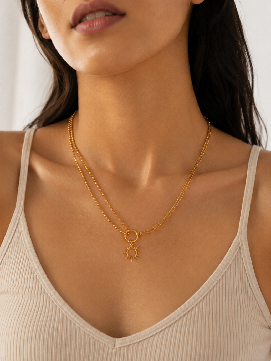 The Solara Openwork Sun Necklace