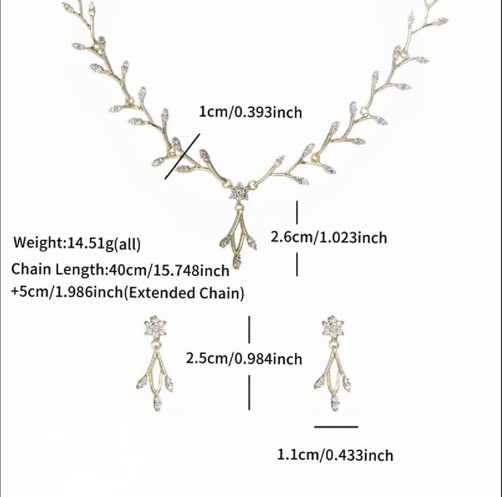 The Elara Crystal Vine Jewellery Set