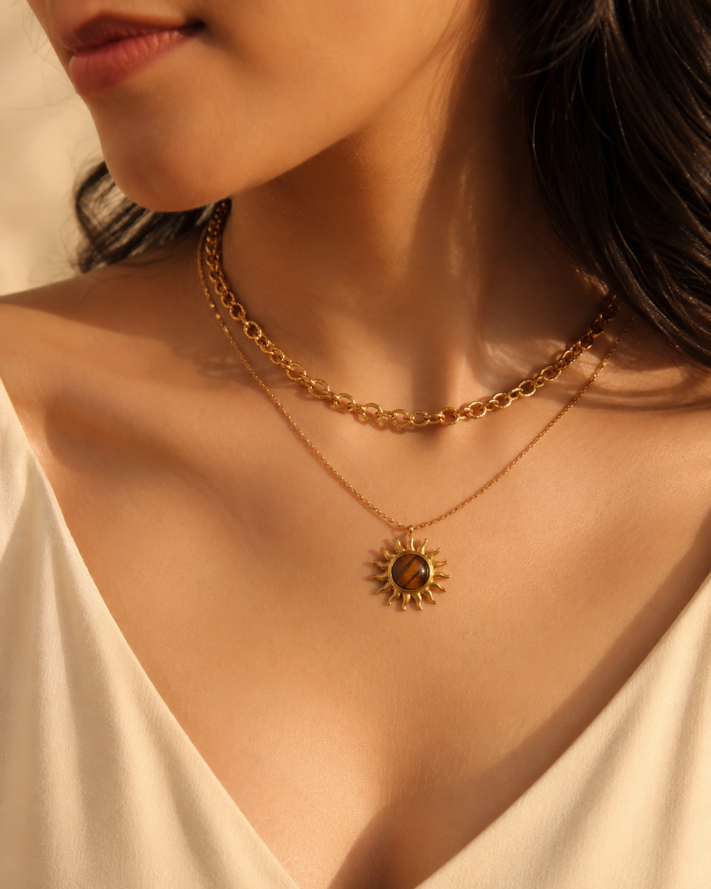 The Solar Tiger Layered Necklace
