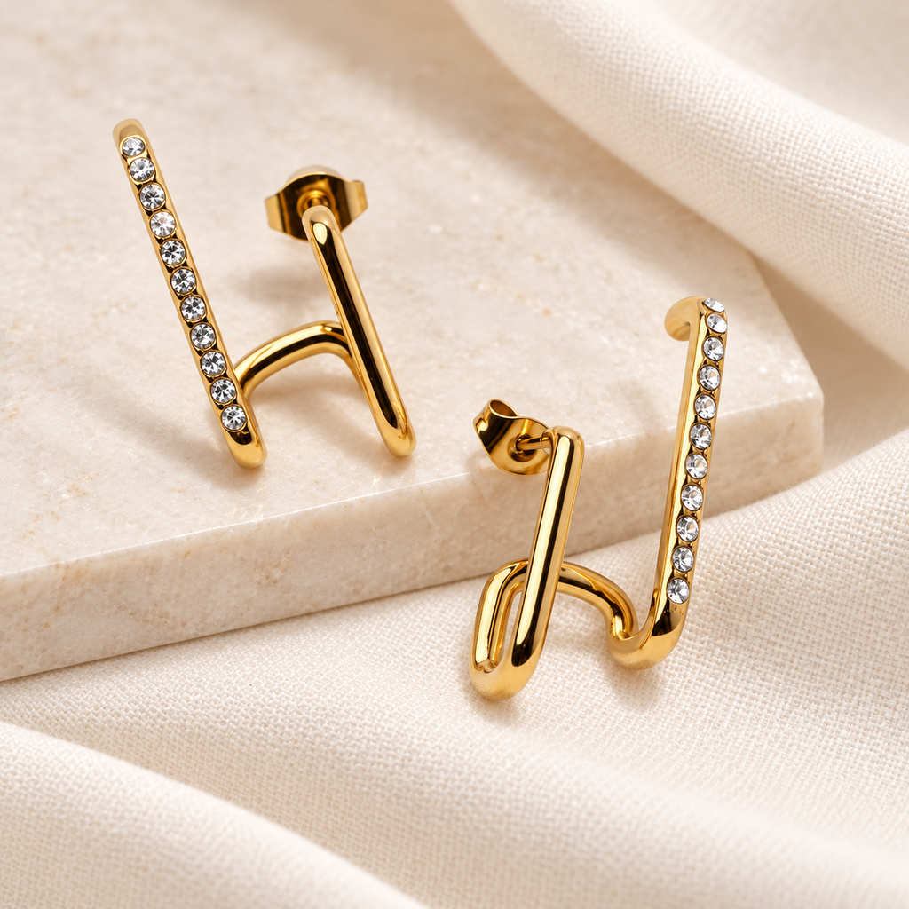 The Linear Pavé Jacket Studs