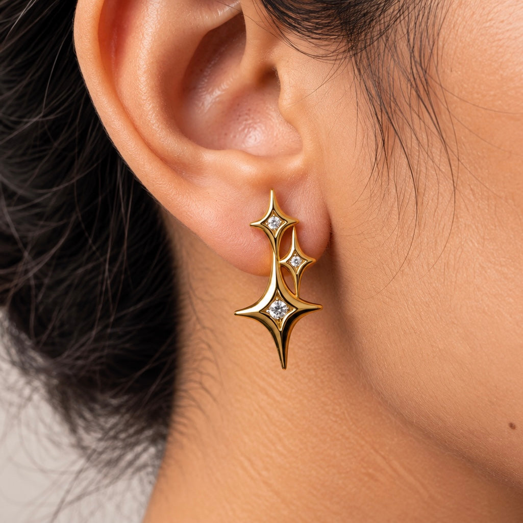 The Astra Four-Point Star Studs