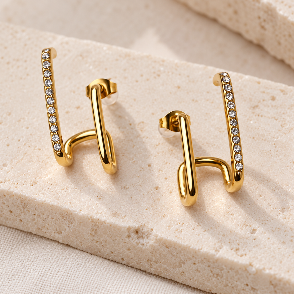 The Linear Pavé Jacket Studs