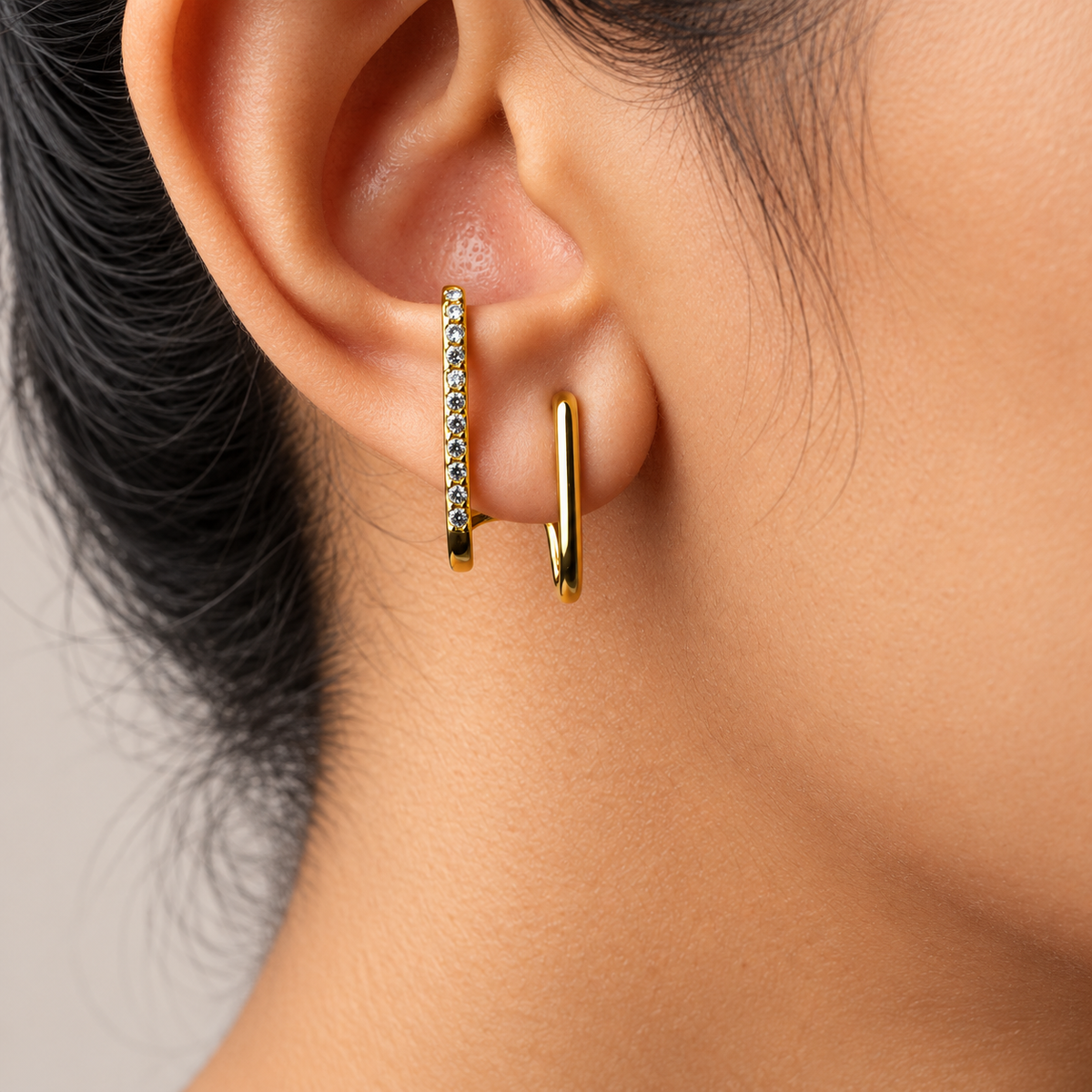 The Linear Pavé Jacket Studs