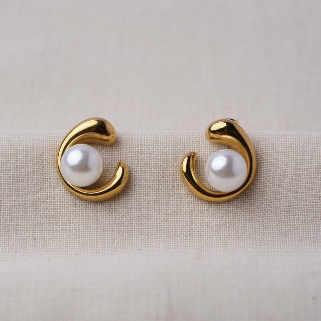 The Luna Pearl Swirl Studs
