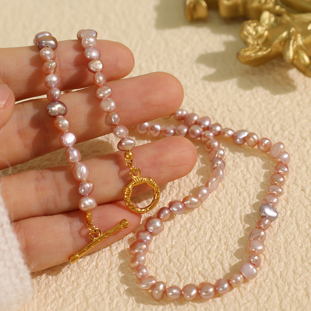 The Lustrous Rose Pearl Necklace