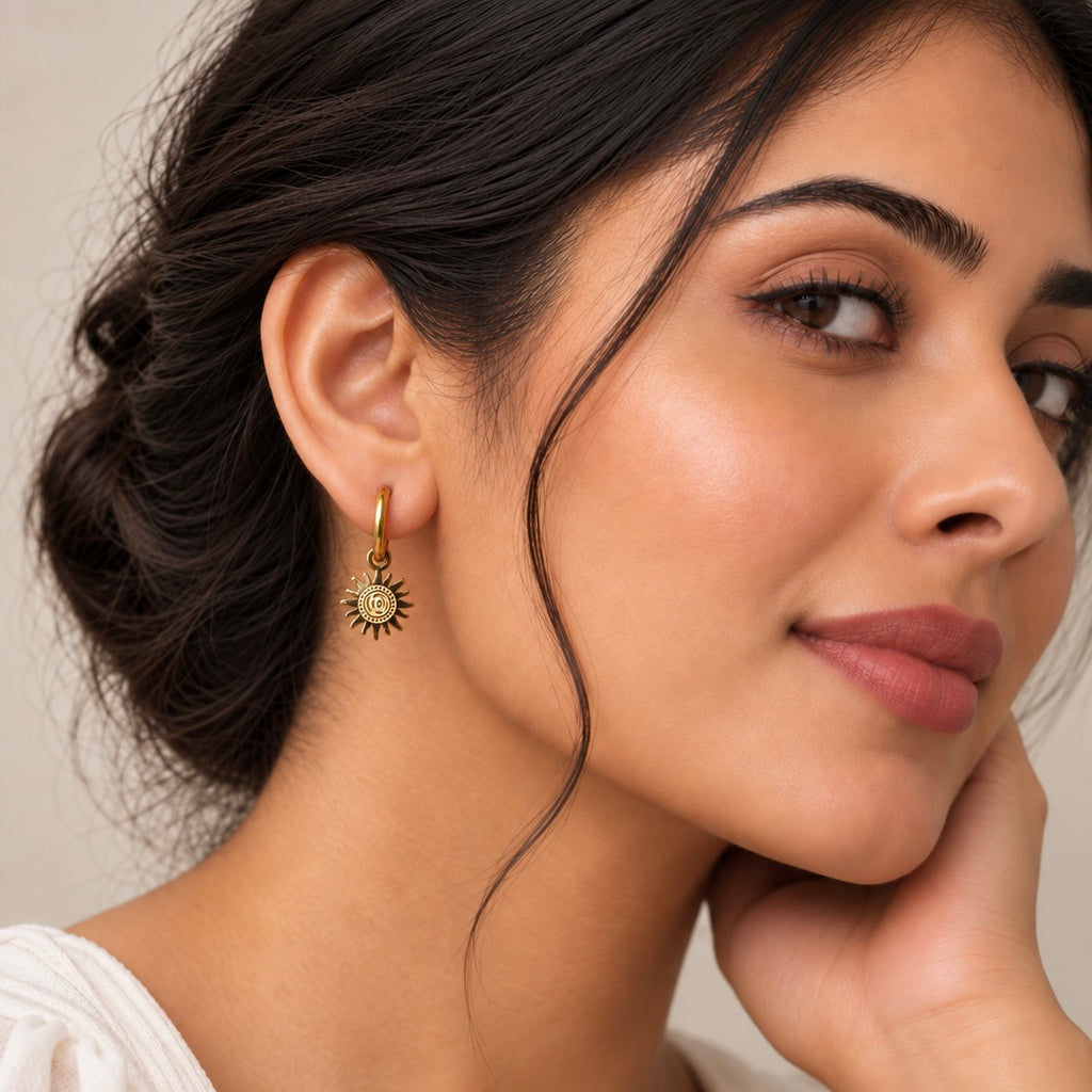 The Sol & Luna Charm Hoops