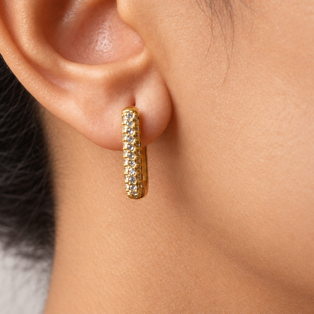 The Pavé Bar Hoops