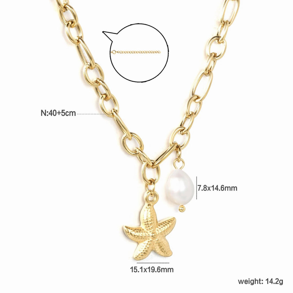 The Maris Starfish & Pearl Necklace