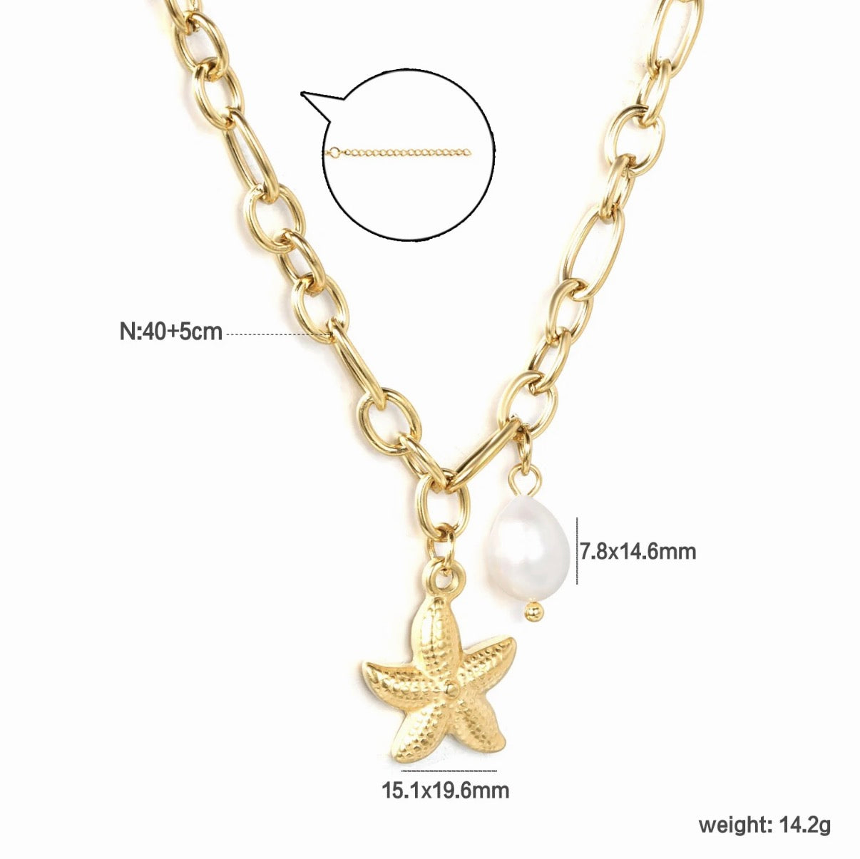The Maris Starfish & Pearl Necklace