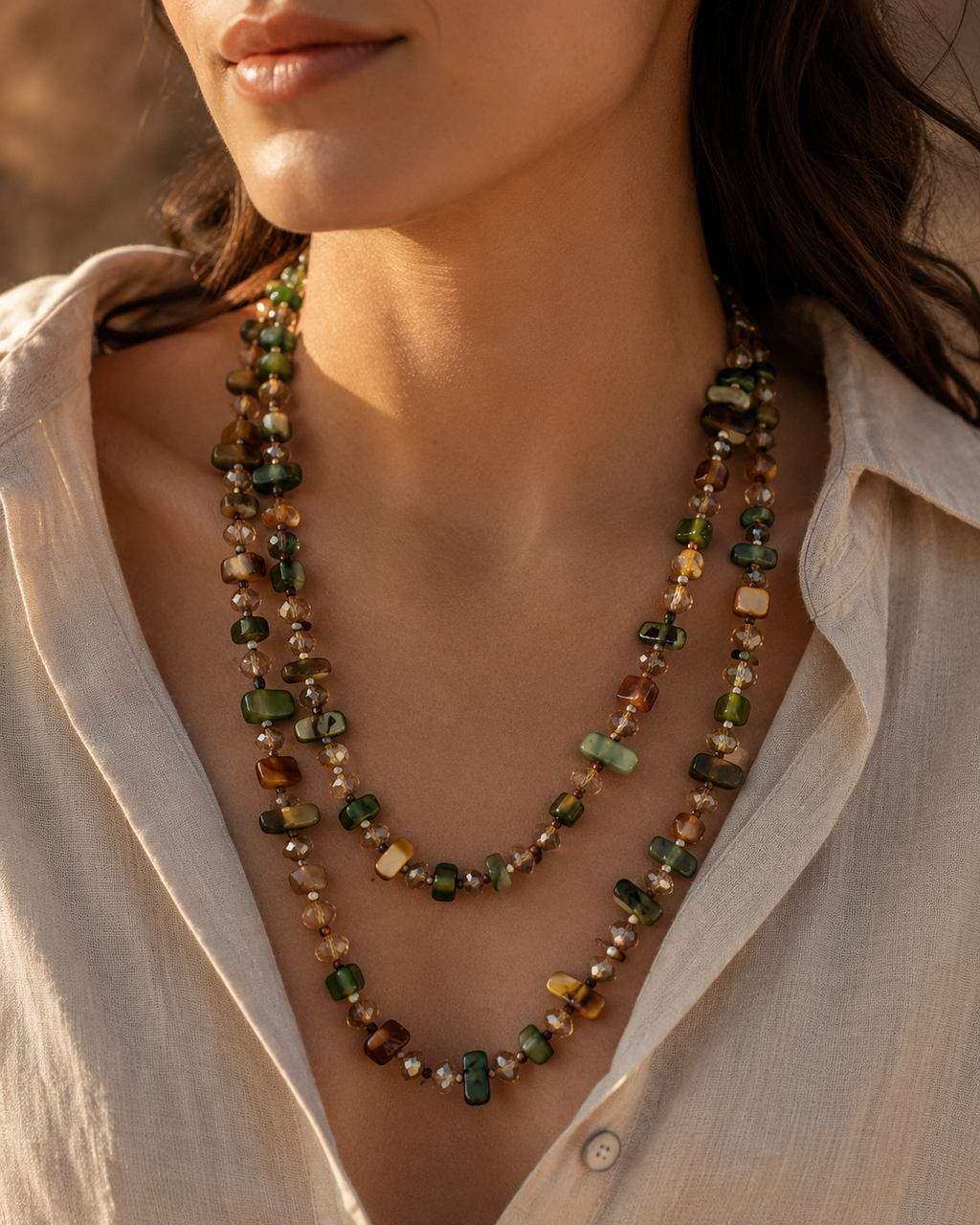 The Bohemian Mosaic Shell Necklace