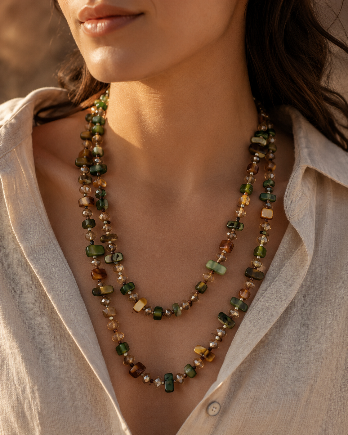 The Bohemian Mosaic Shell Necklace
