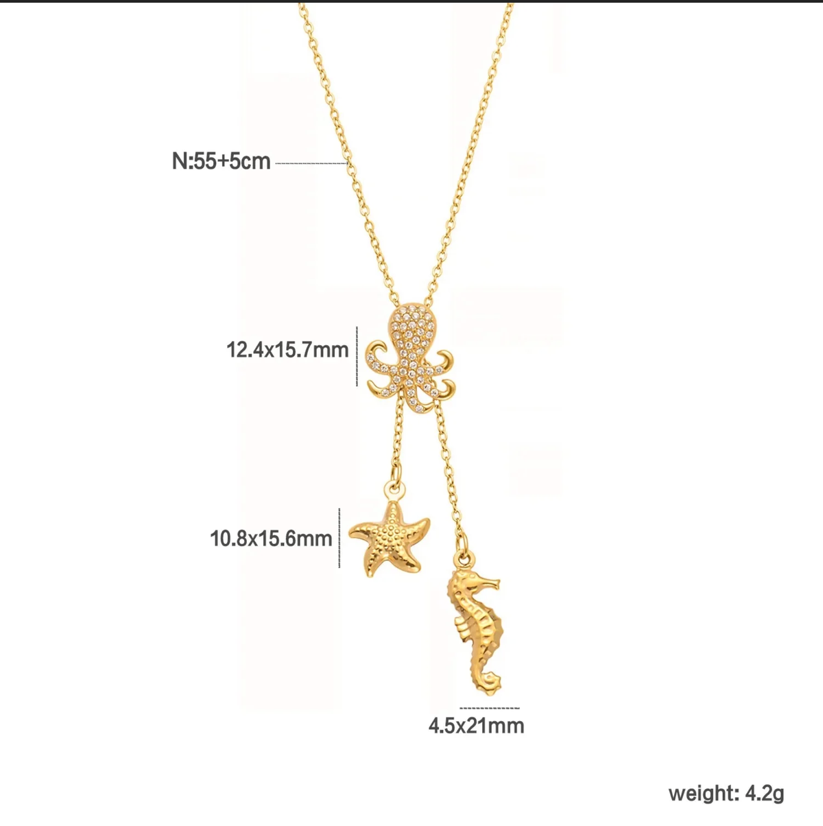 The Tidal Trio Charm Necklace