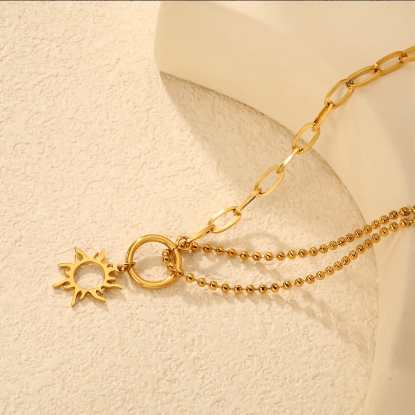 The Solara Openwork Sun Necklace