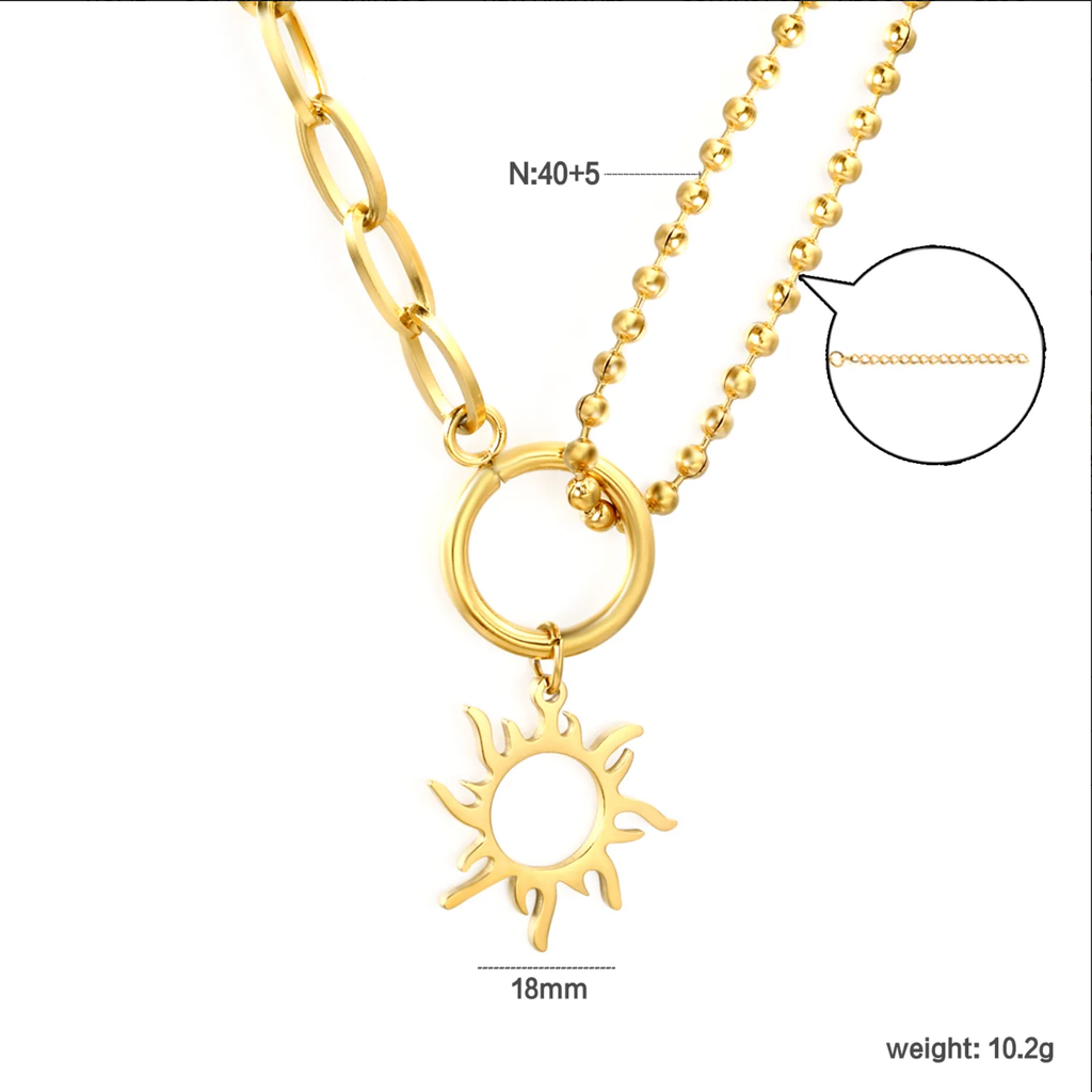 The Solara Openwork Sun Necklace