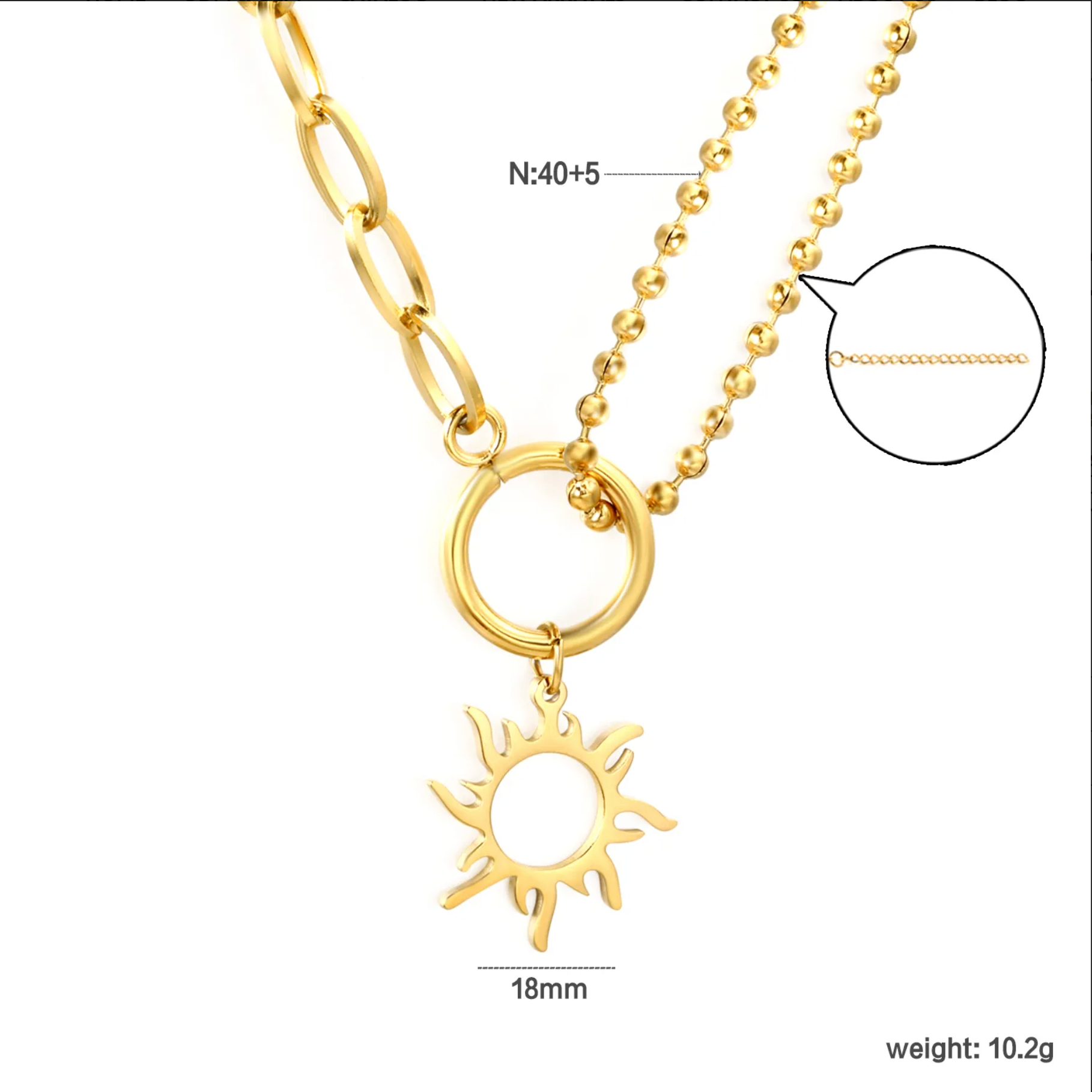 The Solara Openwork Sun Necklace